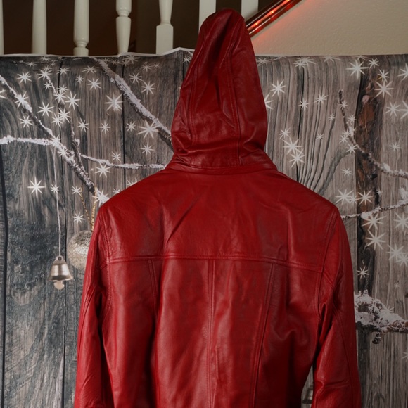 Leather Jacket Red made in Cotacachi- Ecuador| XXL - Picture 2 of 7